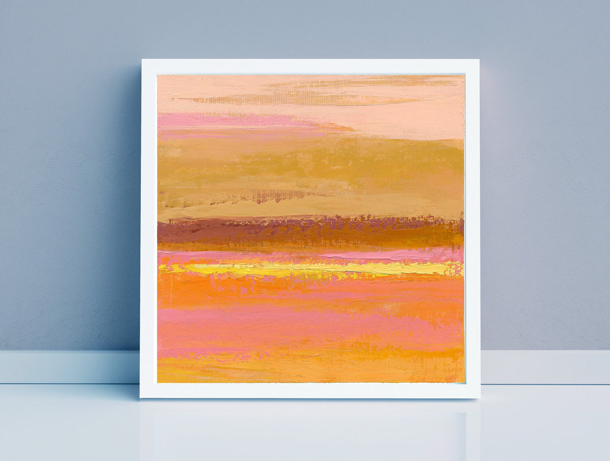 Original Abstract Landscape Painting, Modern Acrylic Artwork 20x20cm
