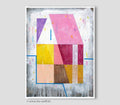 Small Abstract House Painting, Original Acrylic on Paper (30 x 40 cm)