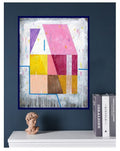 Small Abstract House Painting, Original Acrylic on Paper (30 x 40 cm)