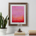 Red Abstract Acrylic Painting, Modern Wall Art, 11.8x15.7