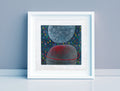 Original Abstract Landscape Painting on Canvas, Small Acrylic Art (5x5 inch)