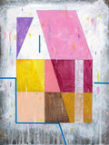 Small Abstract House Painting, Original Acrylic on Paper (30 x 40 cm)
