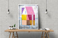 Small Abstract House Painting, Original Acrylic on Paper (30 x 40 cm)