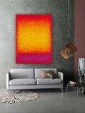 Original Abstract Acrylic Painting, Red Yellow Wall Art (11.8 x 15.7 inch)