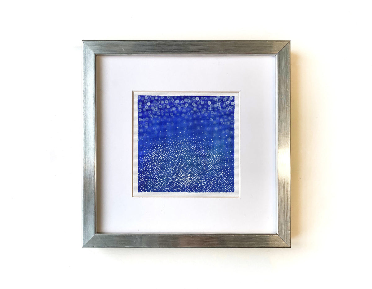 Small Abstract Landscape Painting, Original Acrylic Art 5x5 inch, Minimalist Wall Art