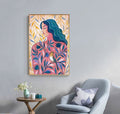 Original Gemälde Porträt mit Vogel, 30x 40cm Leinwand auf Pappe, Wandkunst, Original Kunst