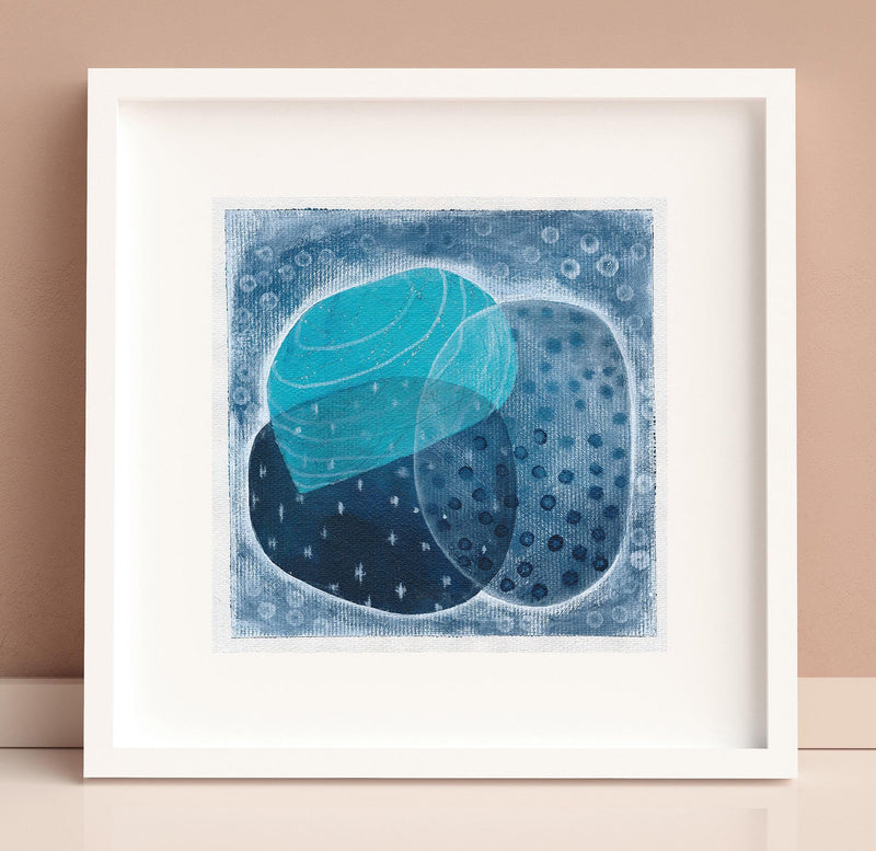Original Abstract Acrylic Painting, Small Canvas Art (5x5 inch)