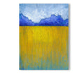 Original Yellow Field Abstract Painting, Modern Acrylic Wall Art (11.8 x 15.7 inch)
