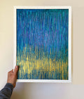 Original Abstract Painting, golden rain, Landscape Abstract, Modern Wall Art, Living Room Decor, Kitchen Decor