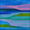 Colorful Evening Abstract Painting, Modern Canvas Artwork (8x8 inch)