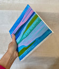Colorful Evening Abstract Painting, Modern Canvas Artwork (8x8 inch)