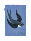Vogel Minimalistische Malerei Original Malerei auf Aquarellpapier Kinderzimmer Wandkunst Christmas gift