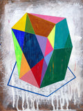 Diamond Abstract Acrylic Painting on Paper, Original Art (30x40cm)