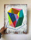 Diamond Abstract Acrylic Painting on Paper, Original Art (30x40cm)
