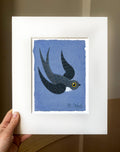 Vogel Minimalistische Malerei Original Malerei auf Aquarellpapier Kinderzimmer Wandkunst Christmas gift