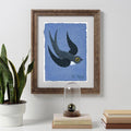 Vogel Minimalistische Malerei Original Malerei auf Aquarellpapier Kinderzimmer Wandkunst Christmas gift