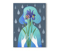 Postkarte, Handgemalte Kunstpostkarte Irisblüte – Aquarell-Illustration