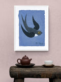 Vogel Minimalistische Malerei Original Malerei auf Aquarellpapier Kinderzimmer Wandkunst Christmas gift