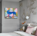Tiger Print, Druck  Kunst Blauer Tiger Illustration bunte Tiger Boho Style Kunst Wandkunst Maximalistisch