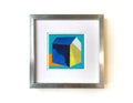 Small House Acrylic Painting, Abstract Landscape, Original Art (5.1" x 5.1") 13х 13 cm