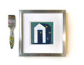 Abstract House Acrylic Painting on Canvas, 13x13 cm