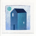 Small House Acrylic Painting on Canvas, Abstract Landscape (13 x 13 cm)