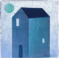Small House Acrylic Painting on Canvas, Abstract Landscape (13 x 13 cm)