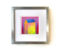Small House Acrylic Painting on Canvas, Abstract Landscape (13x13cm)
