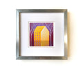 Small Abstract House Painting, Original Acrylic Canvas Art (13x13 cm)