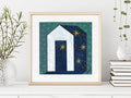Abstract House Acrylic Painting on Canvas, 13x13 cm