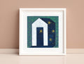 Abstract House Acrylic Painting on Canvas, 13x13 cm