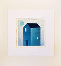 Small House Acrylic Painting on Canvas, Abstract Landscape (13 x 13 cm)