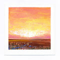 Small Pink Abstract Landscape Painting on Canvas, 5x5 inch Original Art