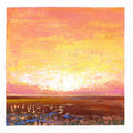 Small Pink Abstract Landscape Painting on Canvas, 5x5 inch Original Art