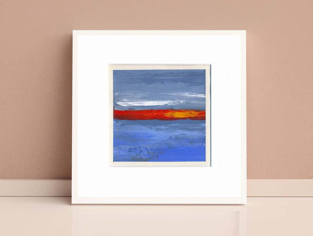 Small Abstract Landscape Acrylic Painting, 5x5 inch Original Art