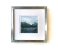 Original Abstract Landscape Acrylic Painting, Monochrome Forest Art, 5.1" x 5.1"