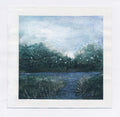 Original Abstract Landscape Acrylic Painting, Monochrome Forest Art, 5.1" x 5.1"