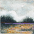 Original Abstract Landscape Painting, Small Acrylic Art, 5.1x5.1"