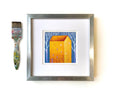 Small House Acrylic Painting on Canvas, Abstract Landscape (13x13 cm)