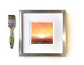 Small Pink Abstract Landscape Painting on Canvas, 5x5 inch Original Art