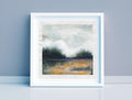 Original Abstract Landscape Painting, Small Acrylic Art, 5.1x5.1"