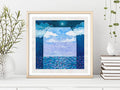 Original Abstract Acrylic Painting, Seascape Canvas Art (13x13 cm)