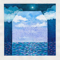 Original Abstract Acrylic Painting, Seascape Canvas Art (13x13 cm)