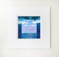 Original Abstract Acrylic Painting, Seascape Canvas Art (13x13 cm)