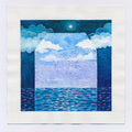 Original Abstract Acrylic Painting, Seascape Canvas Art (13x13 cm)