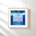 Original Abstract Acrylic Painting, Seascape Canvas Art (13x13 cm)