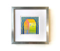 Small Abstract House Acrylic Painting on Canvas (13 x 13 cm)