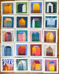 Small Abstract House Acrylic Painting on Canvas (13 x 13 cm)