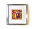 Original Acrylic House Painting, Small Abstract Landscape Art (7.5x7.5 in)