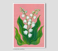 Maiglöckchen Druck Poster Fine Art Print Blume A4 Kunstposter Malerei  Wohndekoration